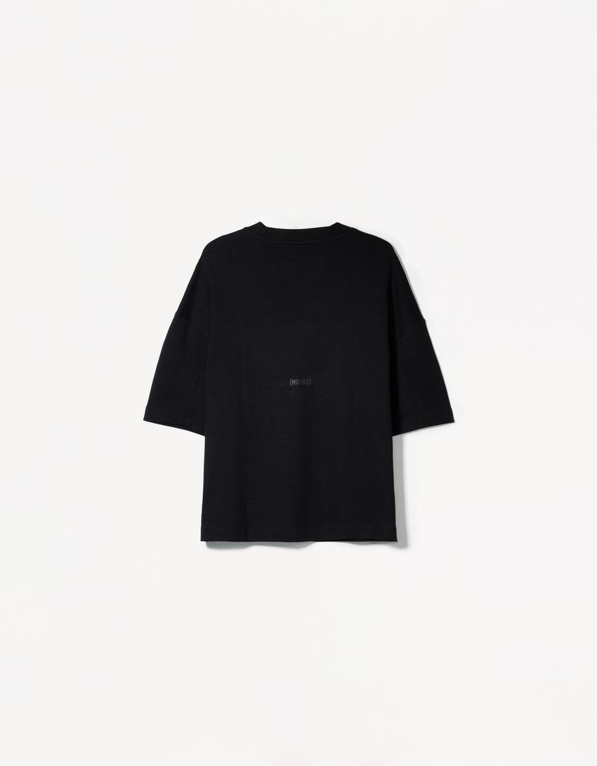 Boxy short sleeve T-shirt-Black