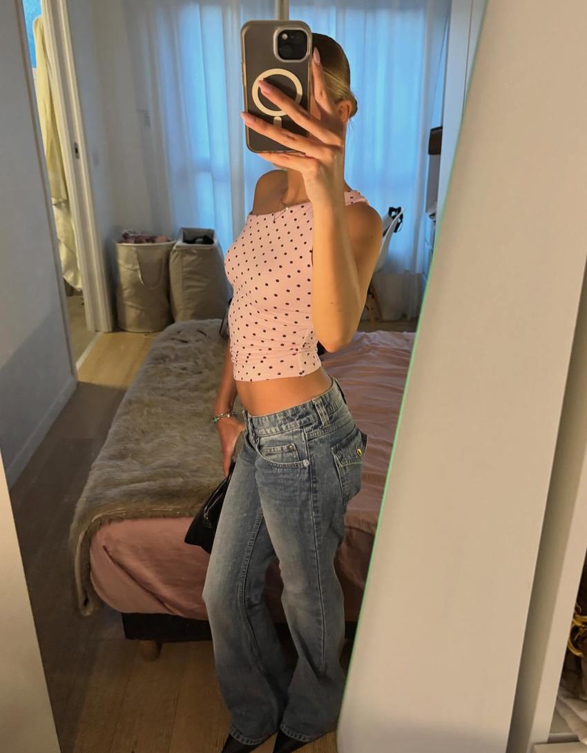 Baggy flared jeans-Light blue