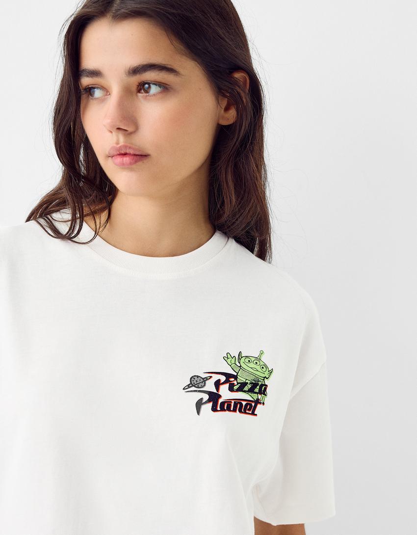 تيشرت توي ستوري بأكمام قصيرة-أبيض مطفي-2