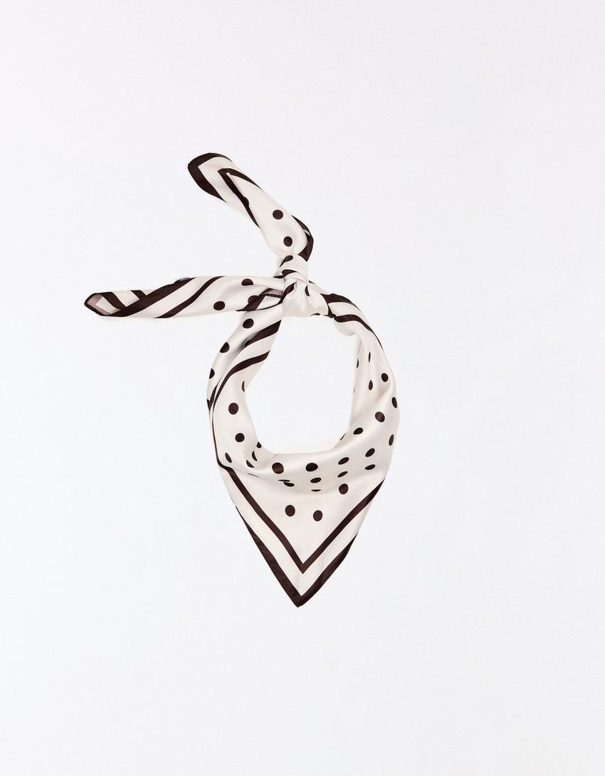 Foulard à pois-Marron