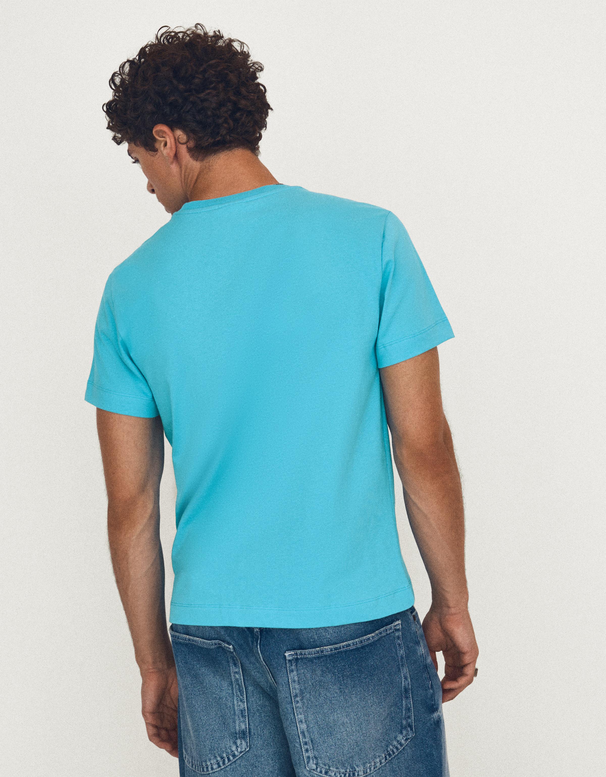 Small fit print T-shirt — Blue