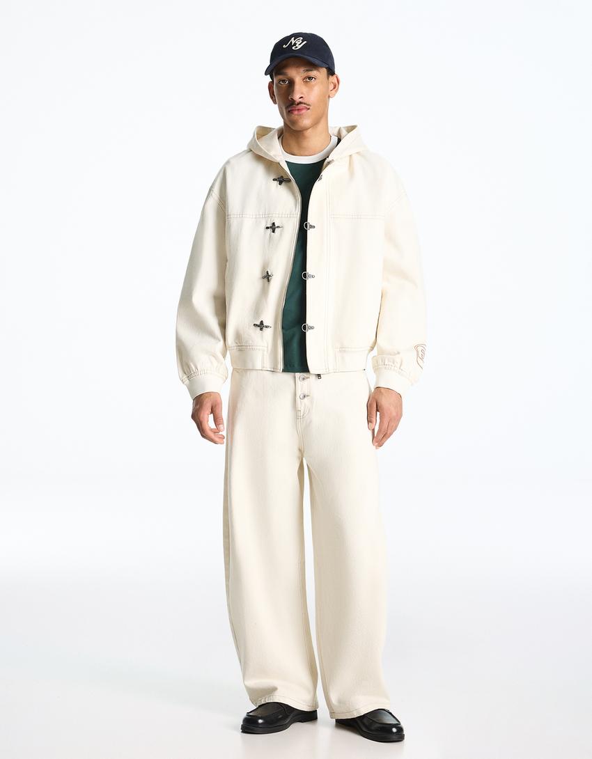 Blouson bomber brandebourgs-Écru