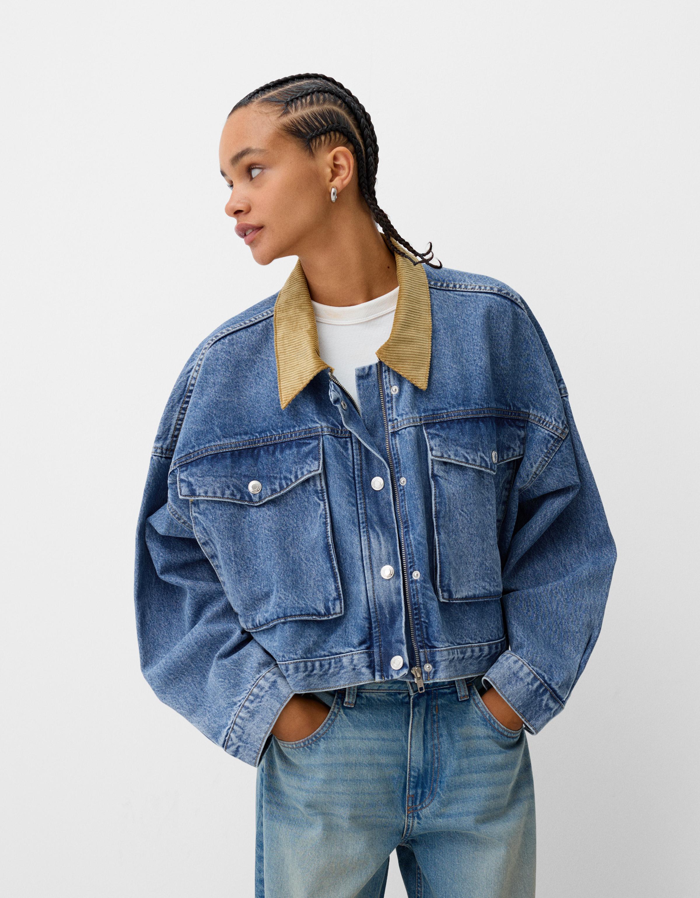 Veste jean bershka sale