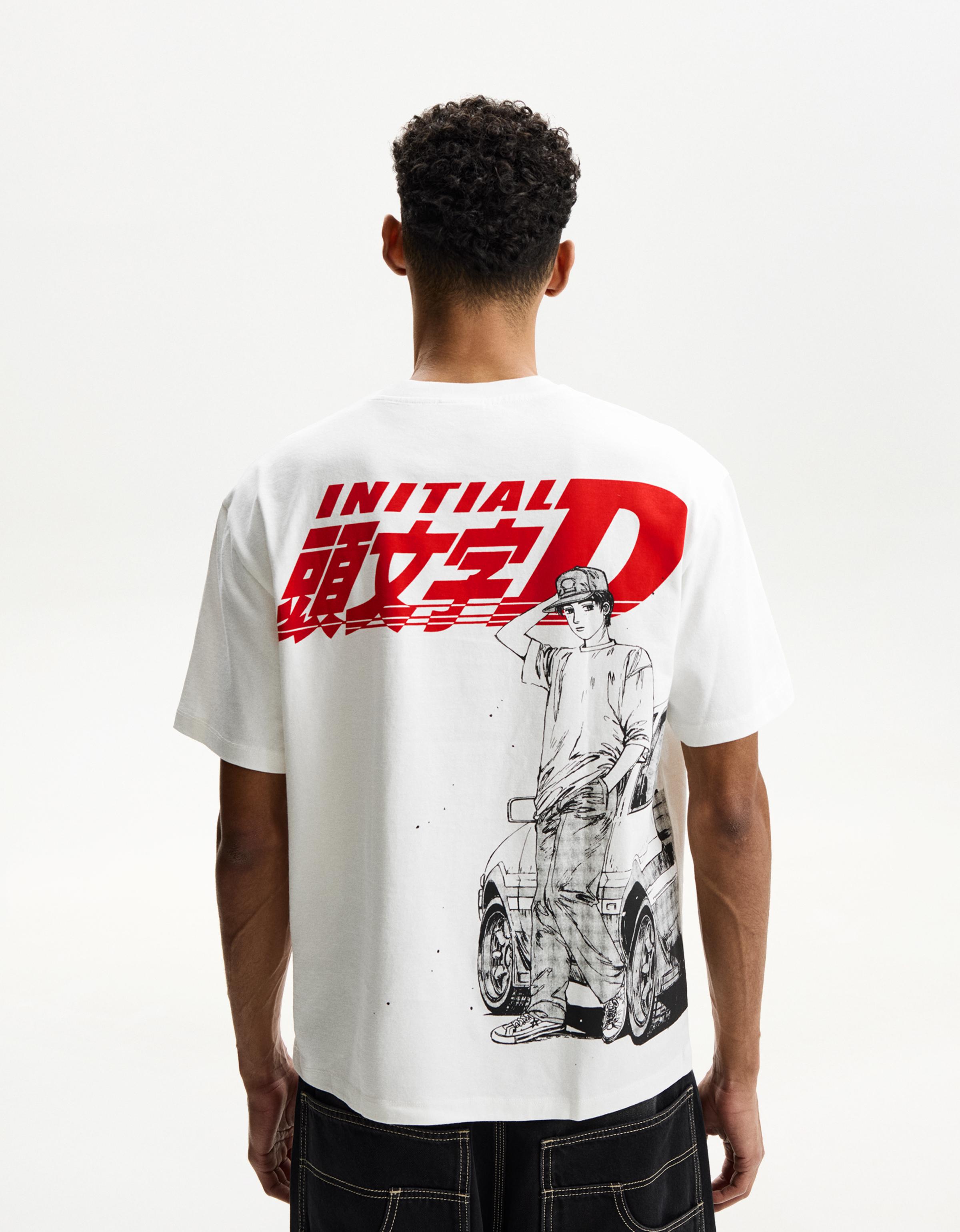 スペイン発♪Bershka☆頭文字Dプリント半袖Tシャツ Initial D print short sleeve T-shirt - T-shirts - Men | Bershka