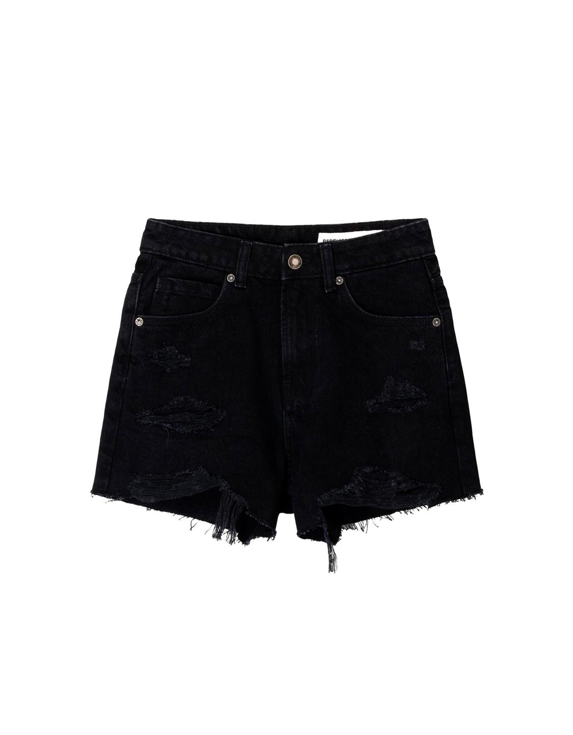 Ripped denim shorts