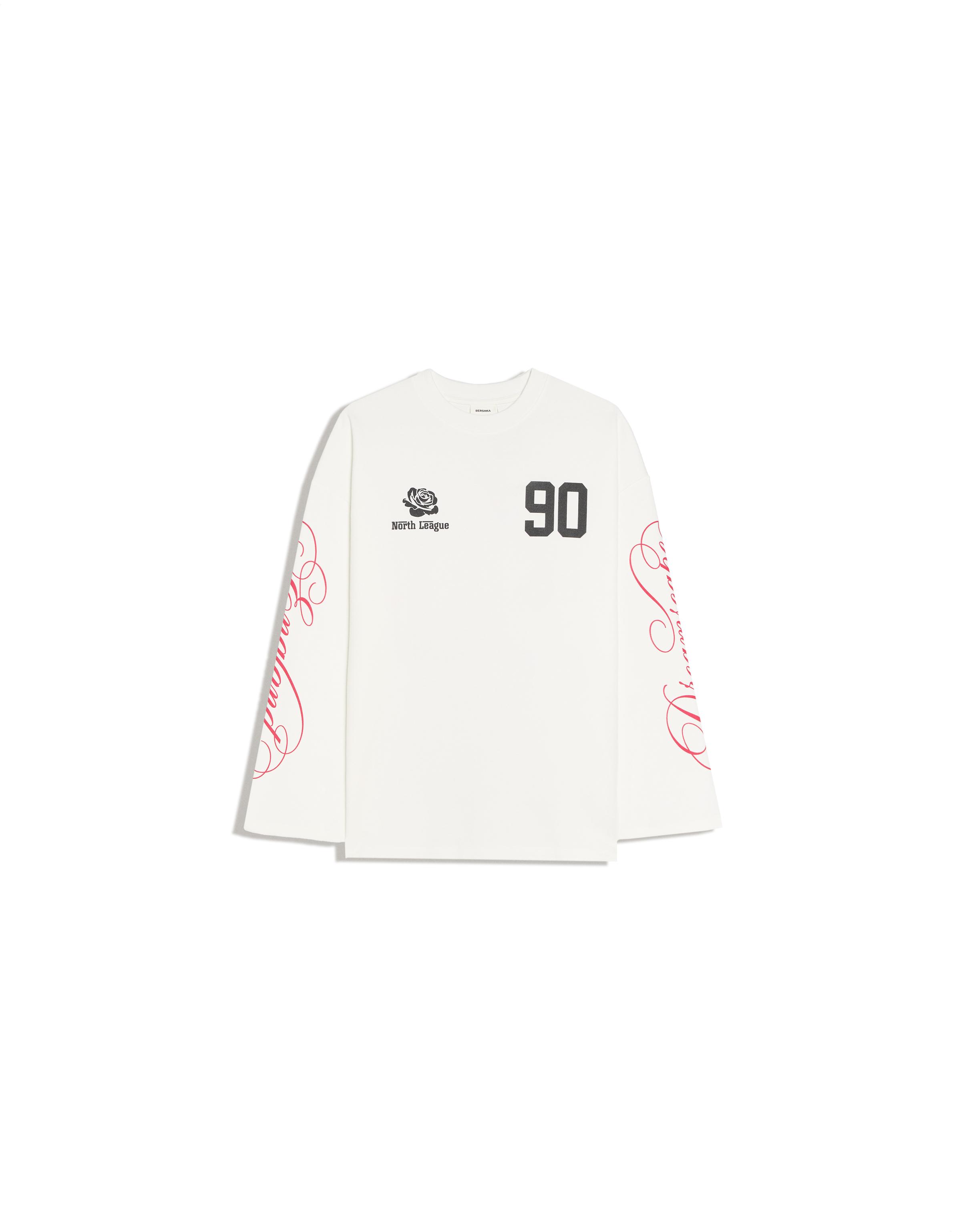 Round neck print sweatshirt — Off white