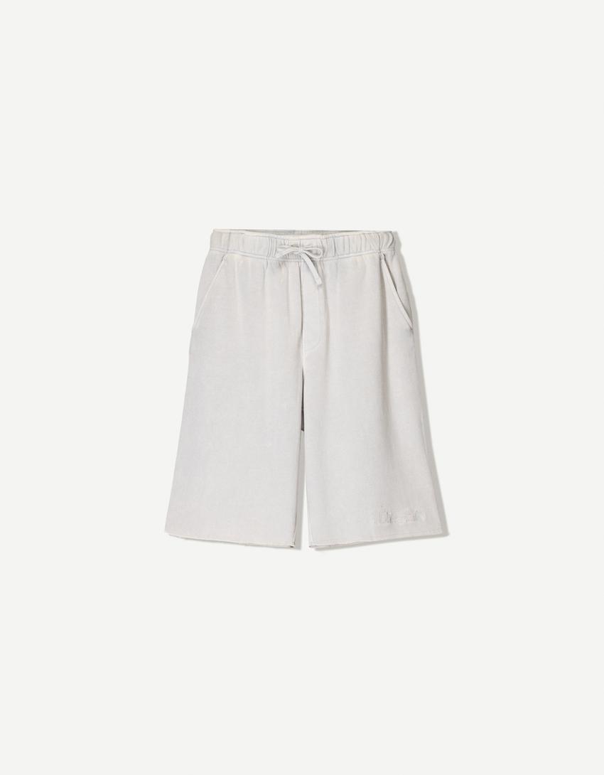 Bermuda baggy bord-côte-Gris-3