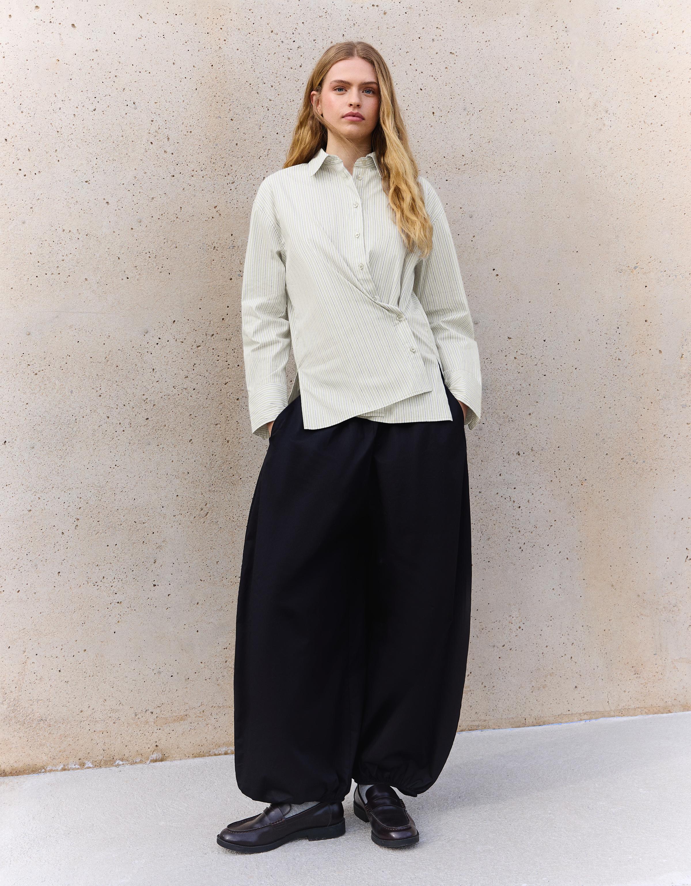 Uzun kollu kruvaze gömlek - Görsel 46