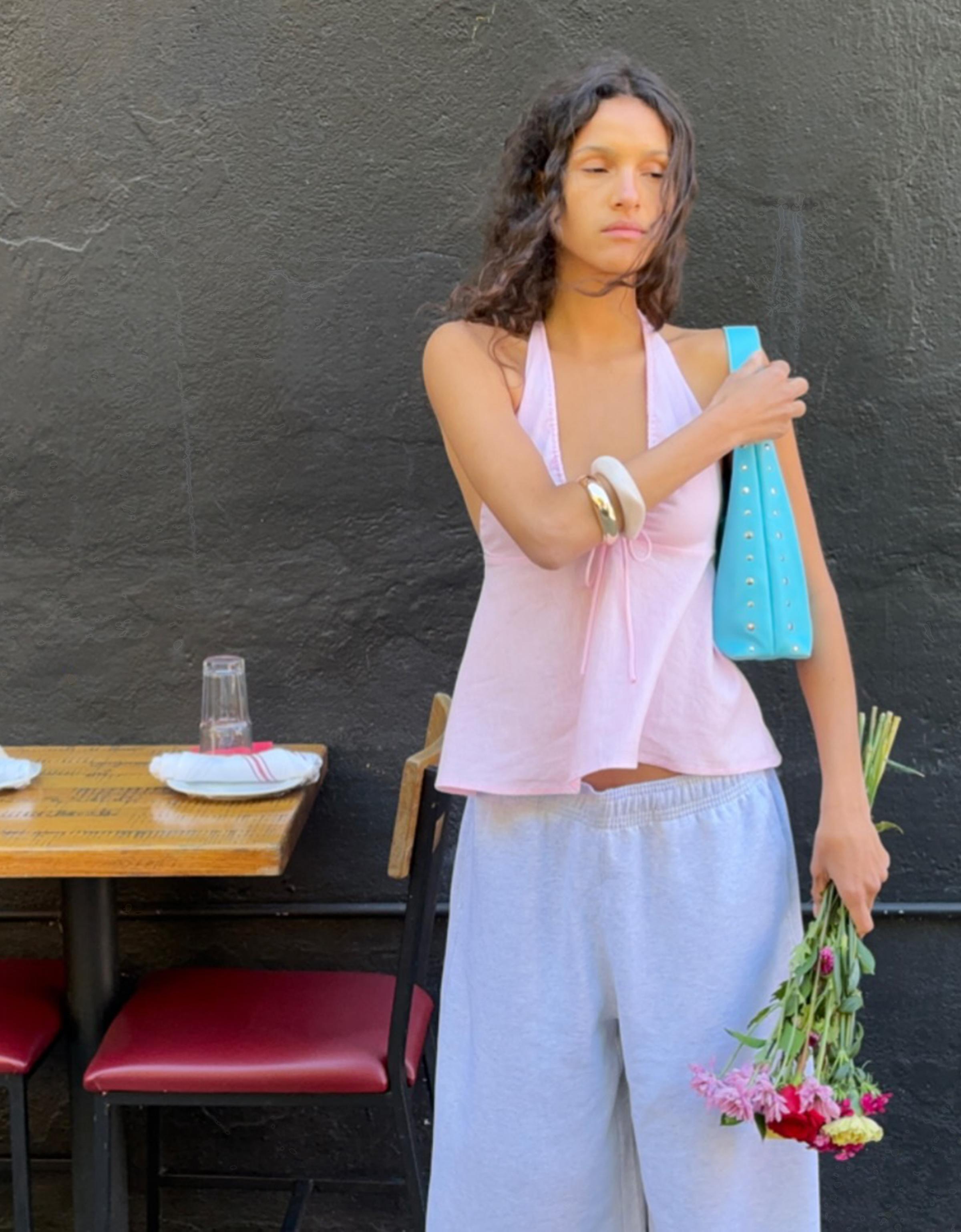 Linen halter top — Pink