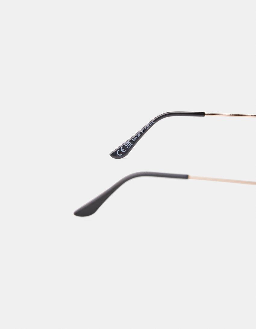 Lunettes de soleil en métal-Jaune-5