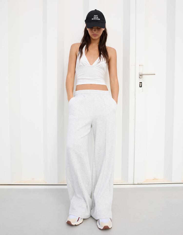 Wide leg pamuklu pantolon
