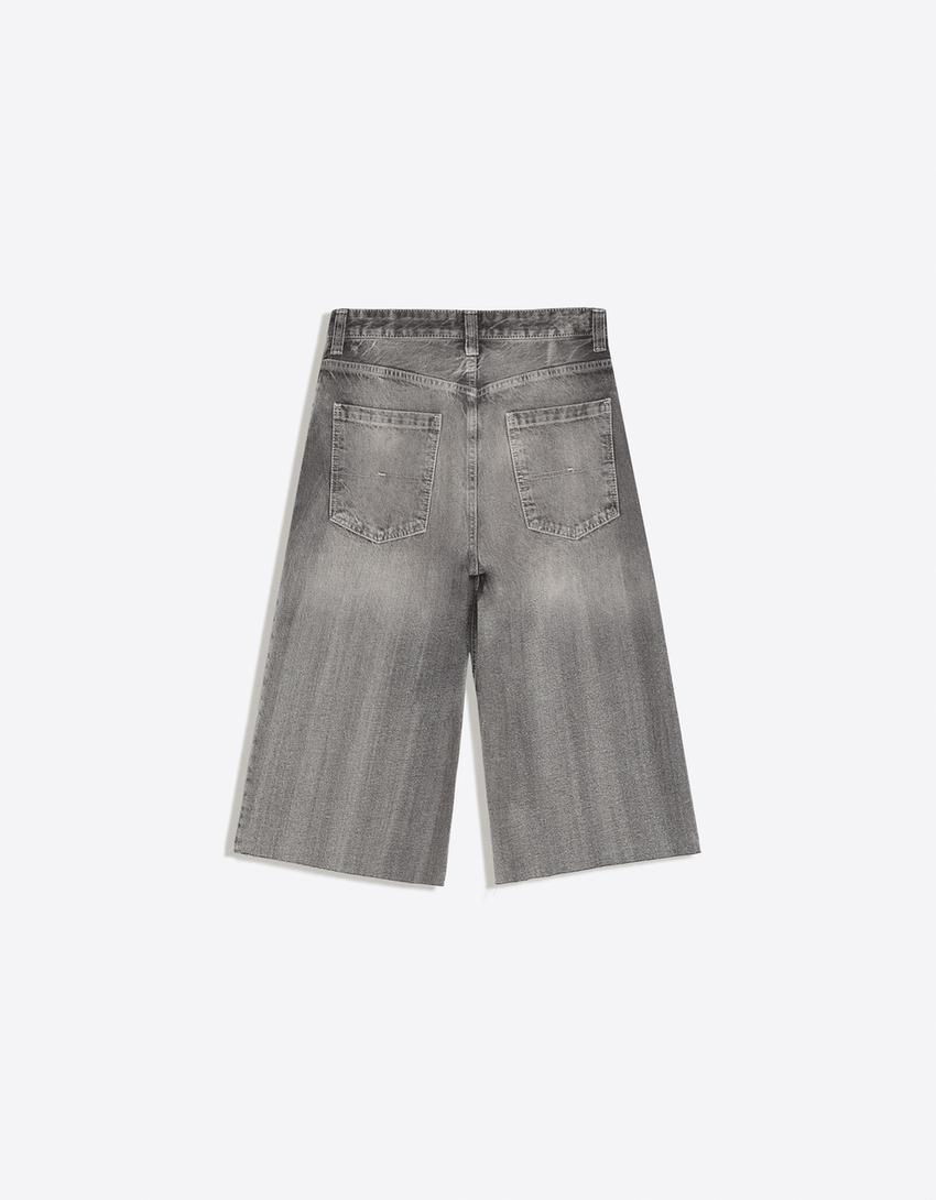 Bermuda jort denim skater-Gris