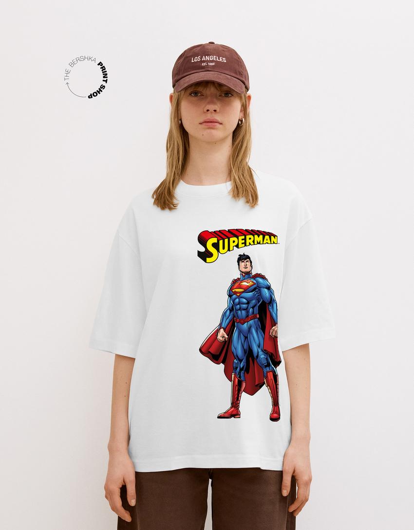 T-shirt Superman manga curta-Gelo-1