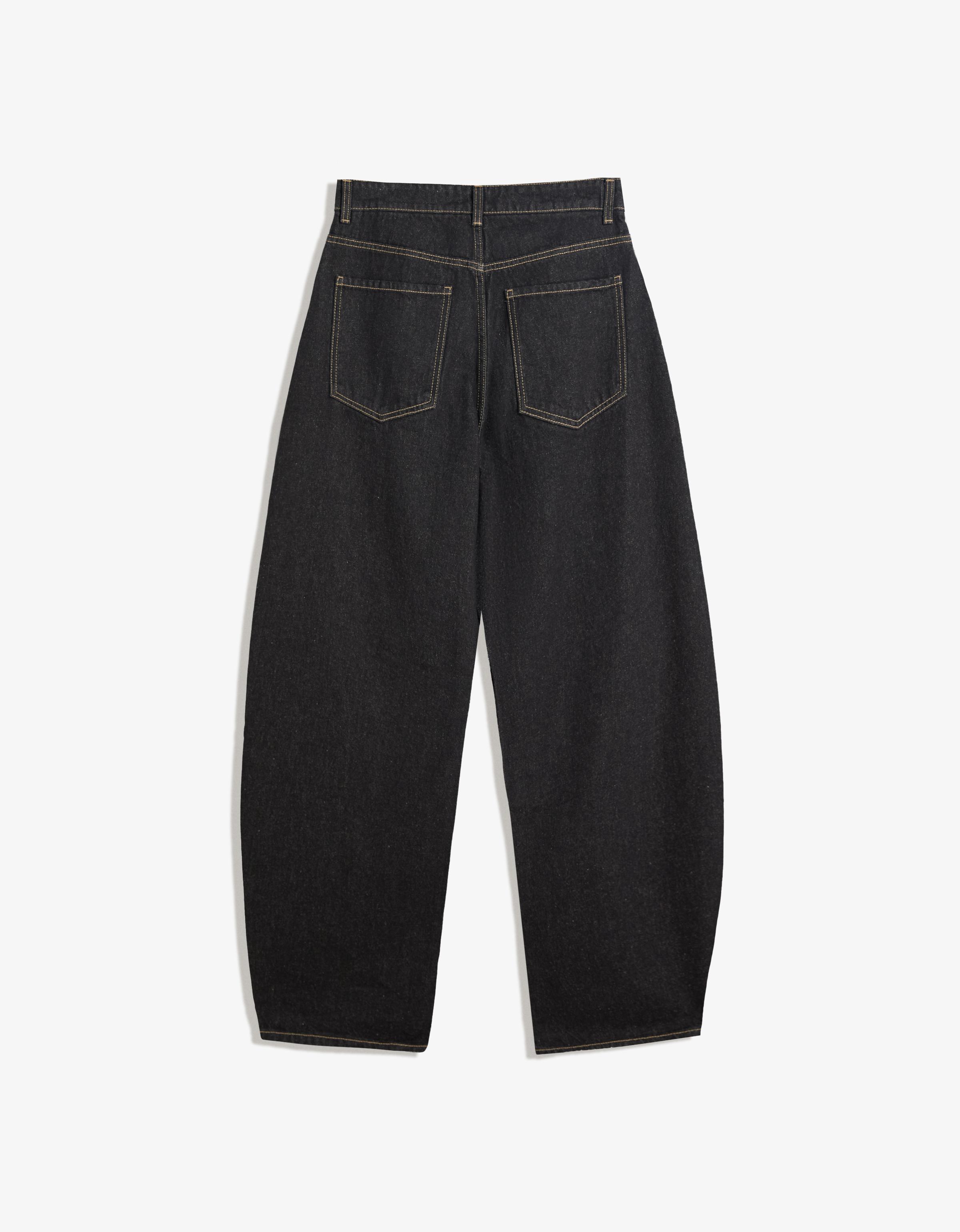 Yüksek bel geniş paça barrel fit jean - Görsel 12