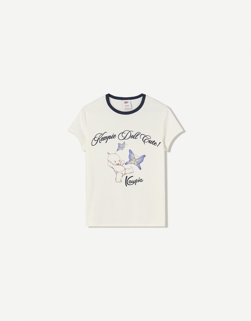 Camiseta Kewpie manga corta print-Blanco