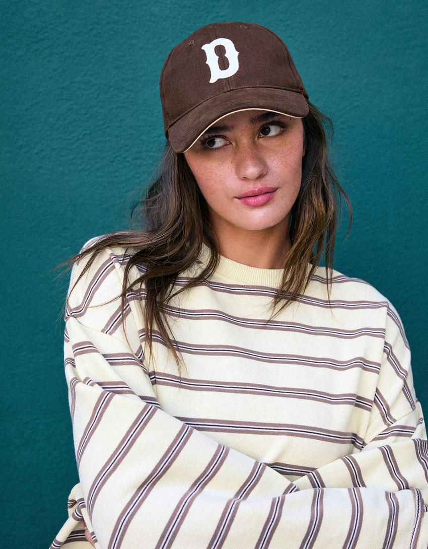 Sudadera cuello redondo rayas-Amarillo