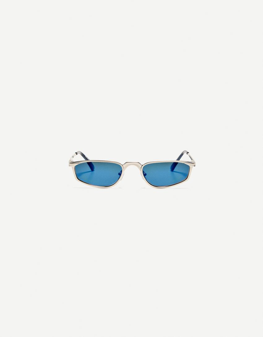 Lunettes de soleil en métal-Bleu clair-2
