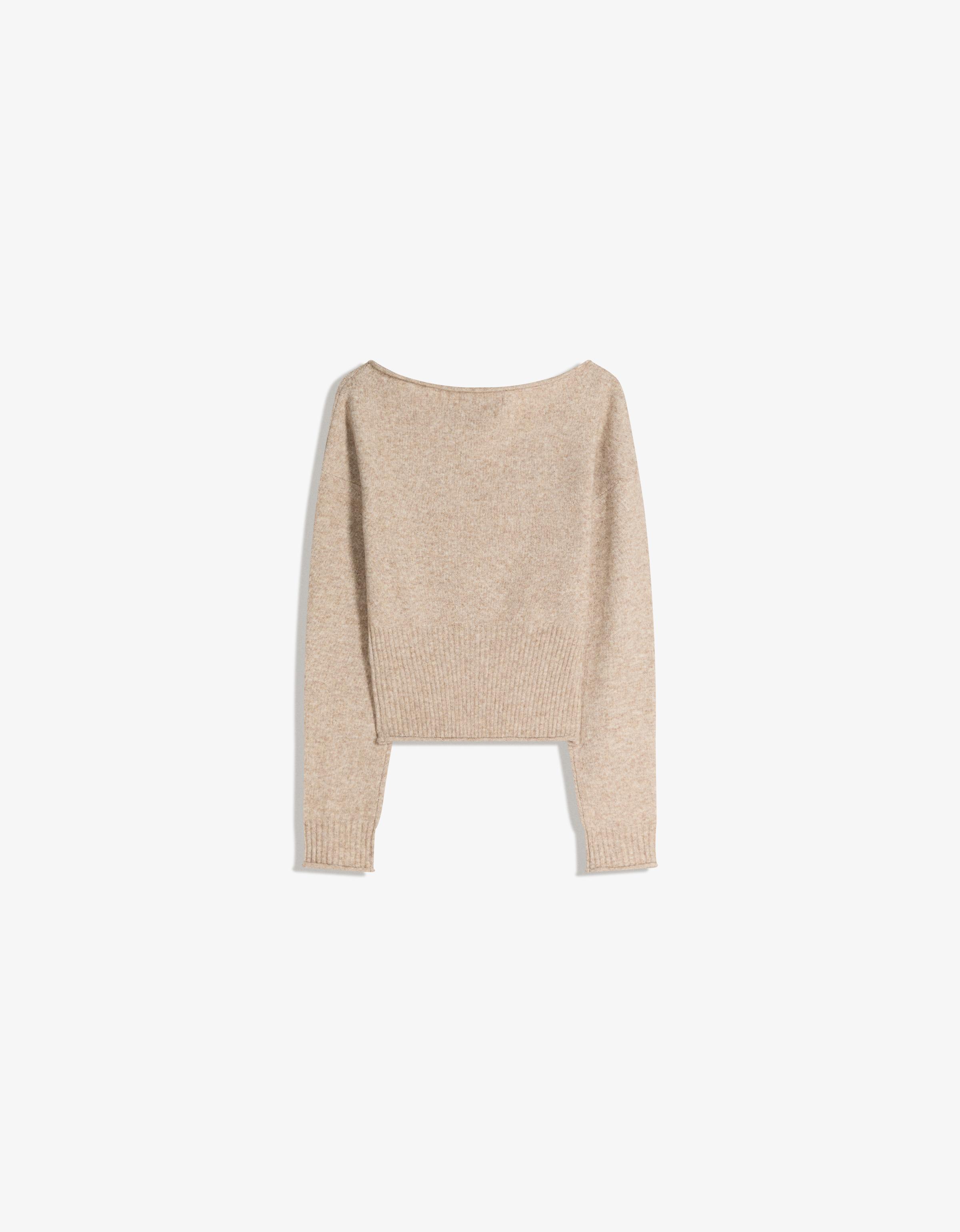 Knit boat neck jumper — Sand