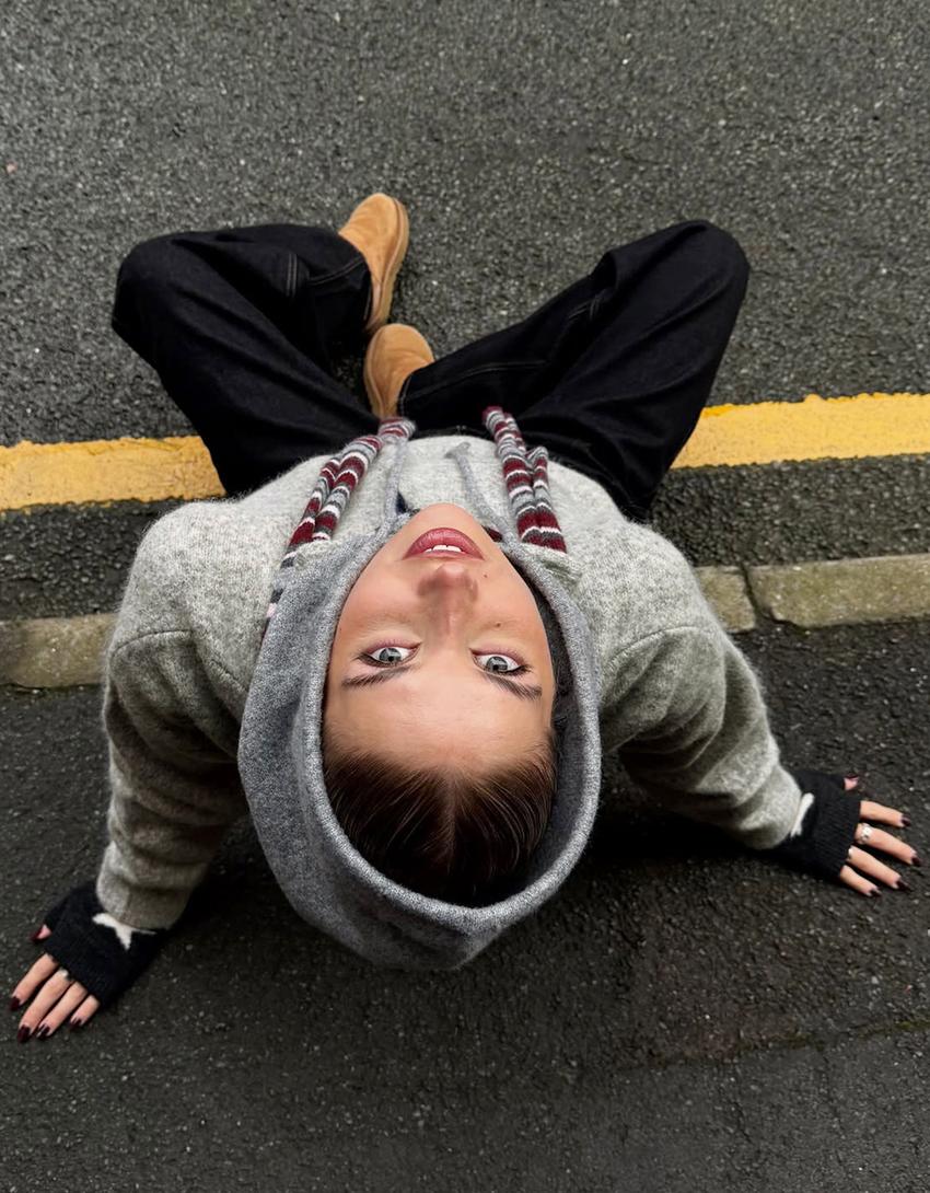 Strick-Sturmhaube-Grau