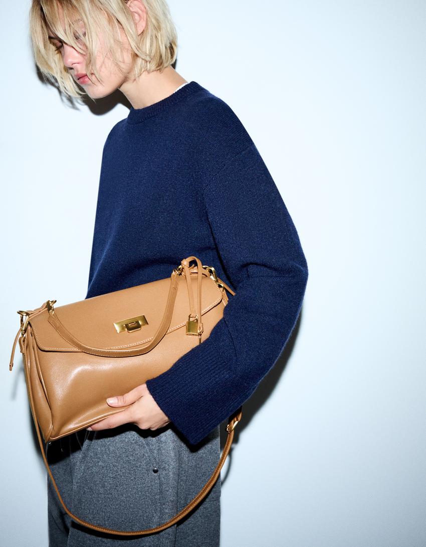 Bolso efecto piel-Camel