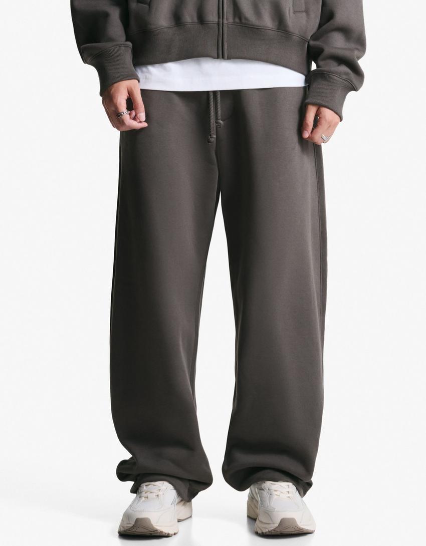 Balloon fit trousers-Grey
