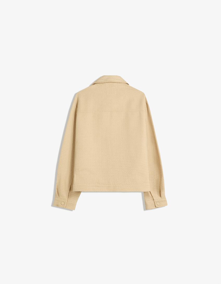 Rustic boxy fit jacket-Camel