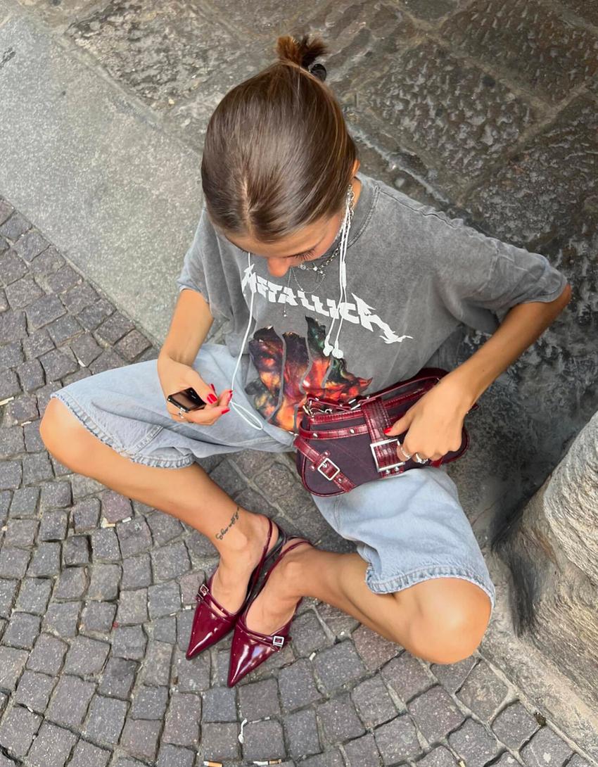 تيشرت ميتاليكا بأكمام قصيرة-رمادي-3