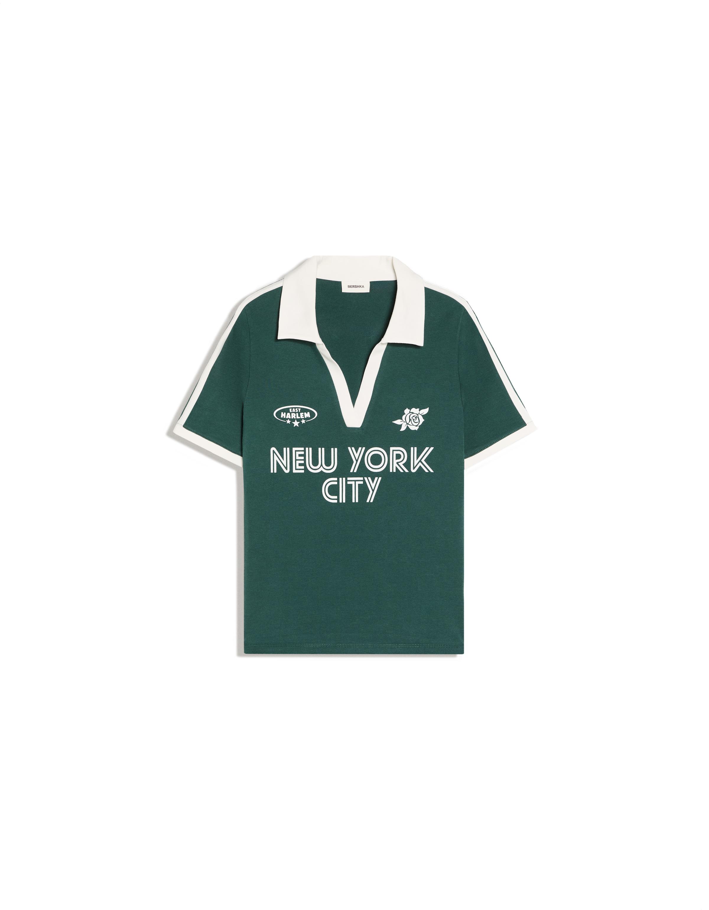 Short sleeve print polo shirt — Green