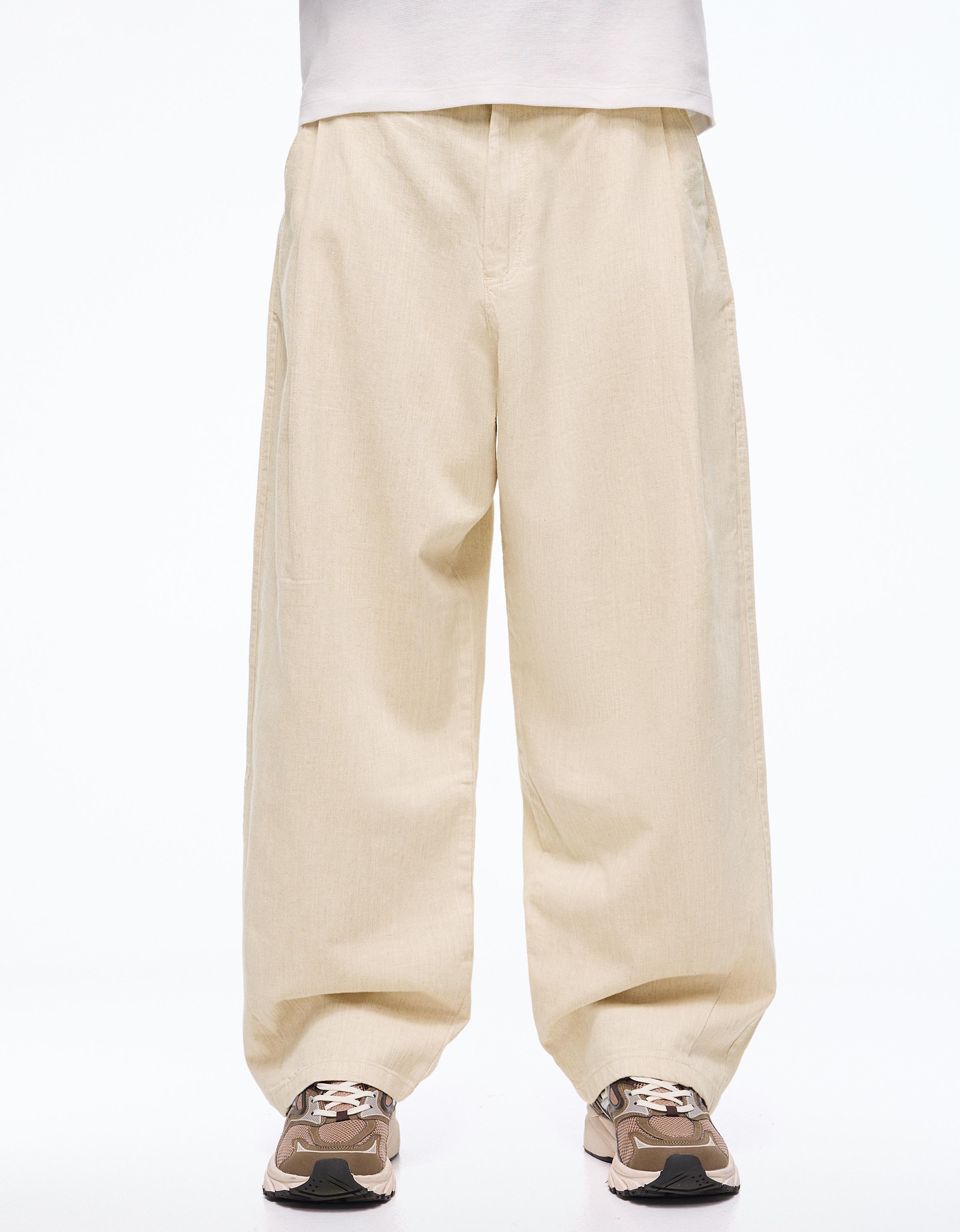 Ketenli super baggy fit pantolon - Görsel 150