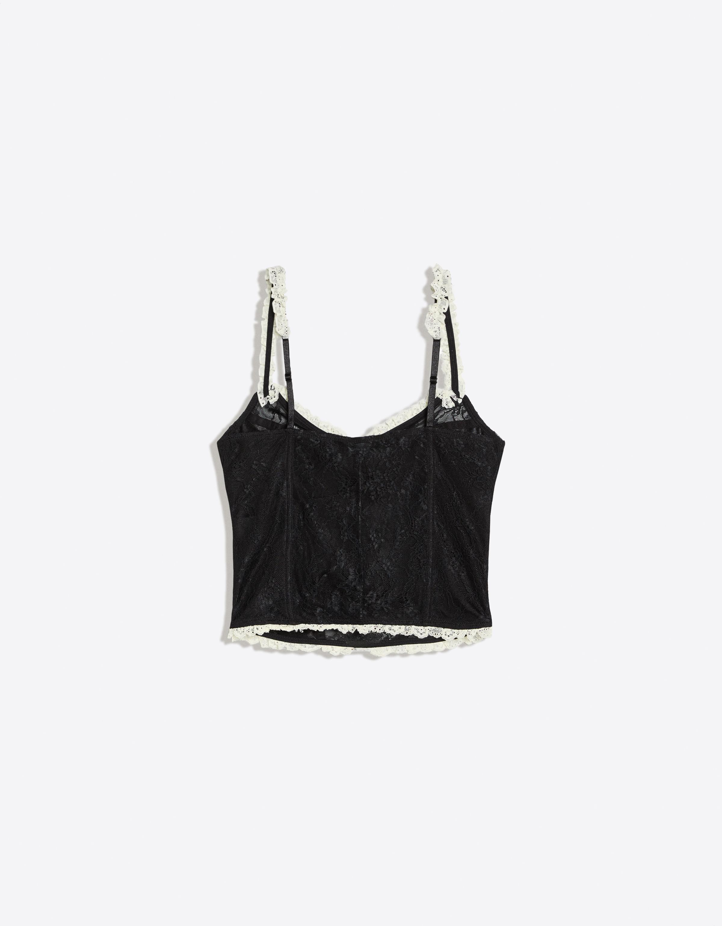 Lace corset top — Black