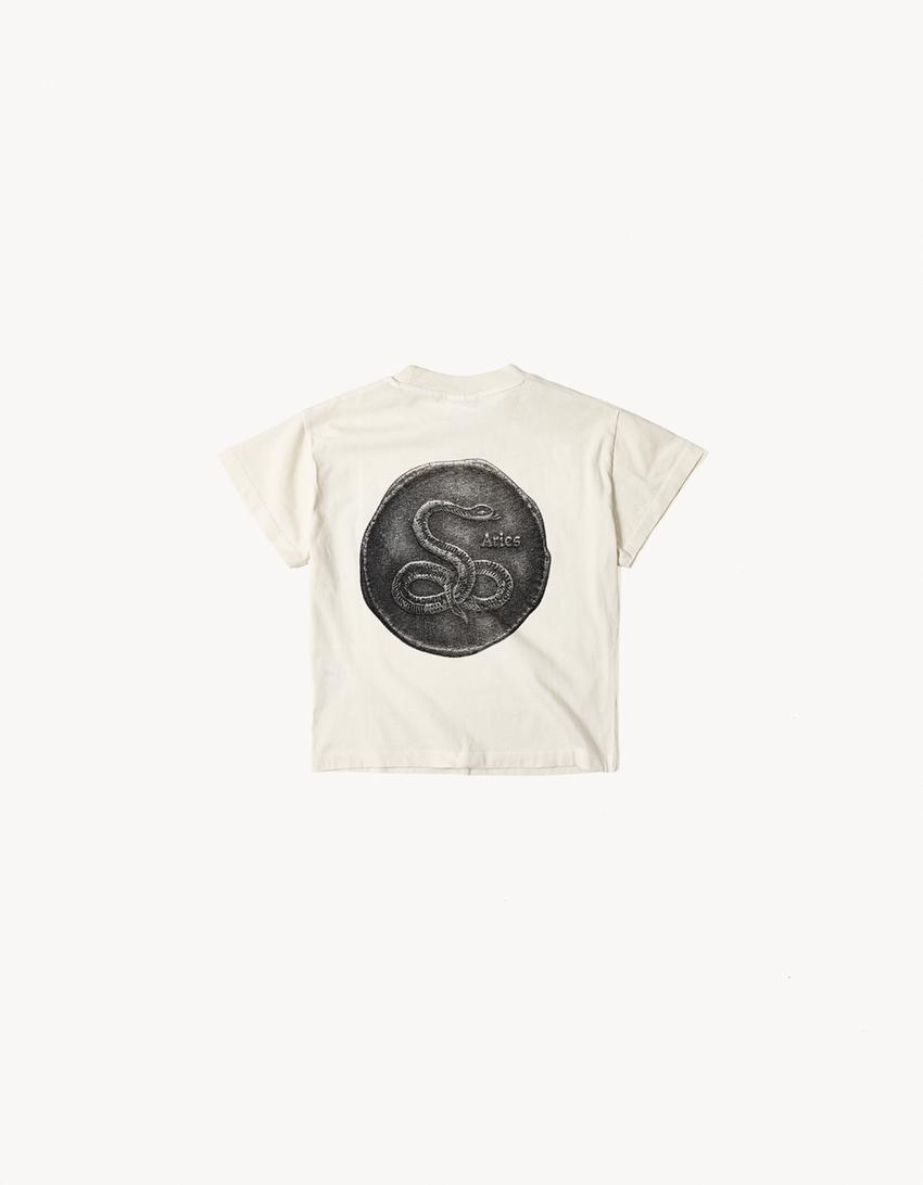 regular fit ARIES x BERSHKA t-shirt-Kirli beyaz