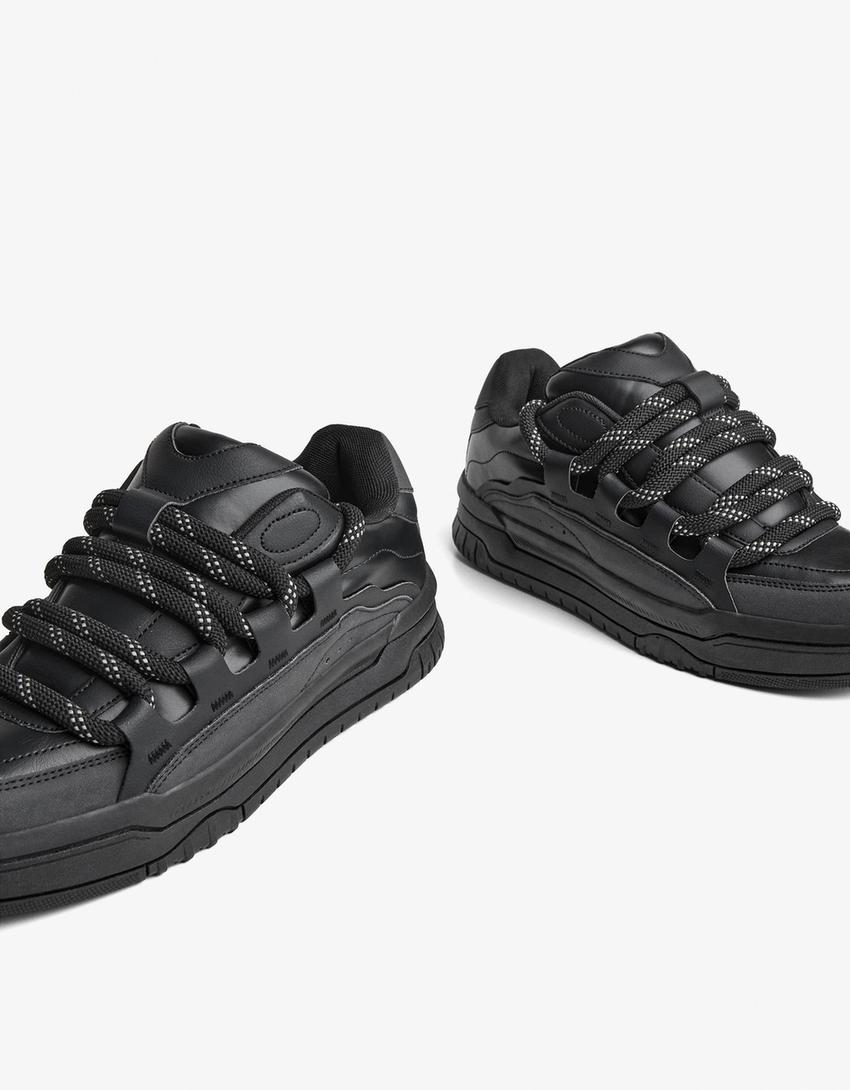 Chunky skater trainers-BLACK-1