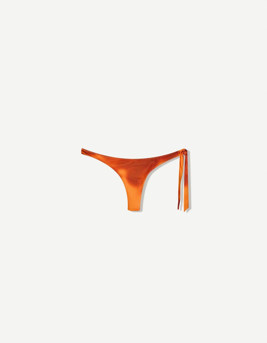 Ombré mesh bikini bottoms-Orange-3