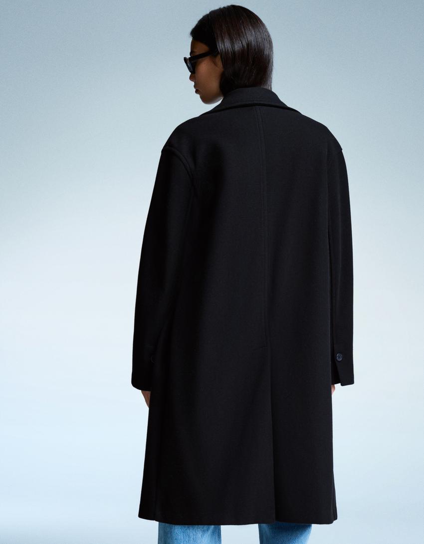 Palton lung soft-Negru-1