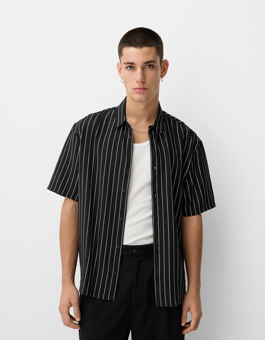 Camisa manga corta regular-Blanco / Negro-0