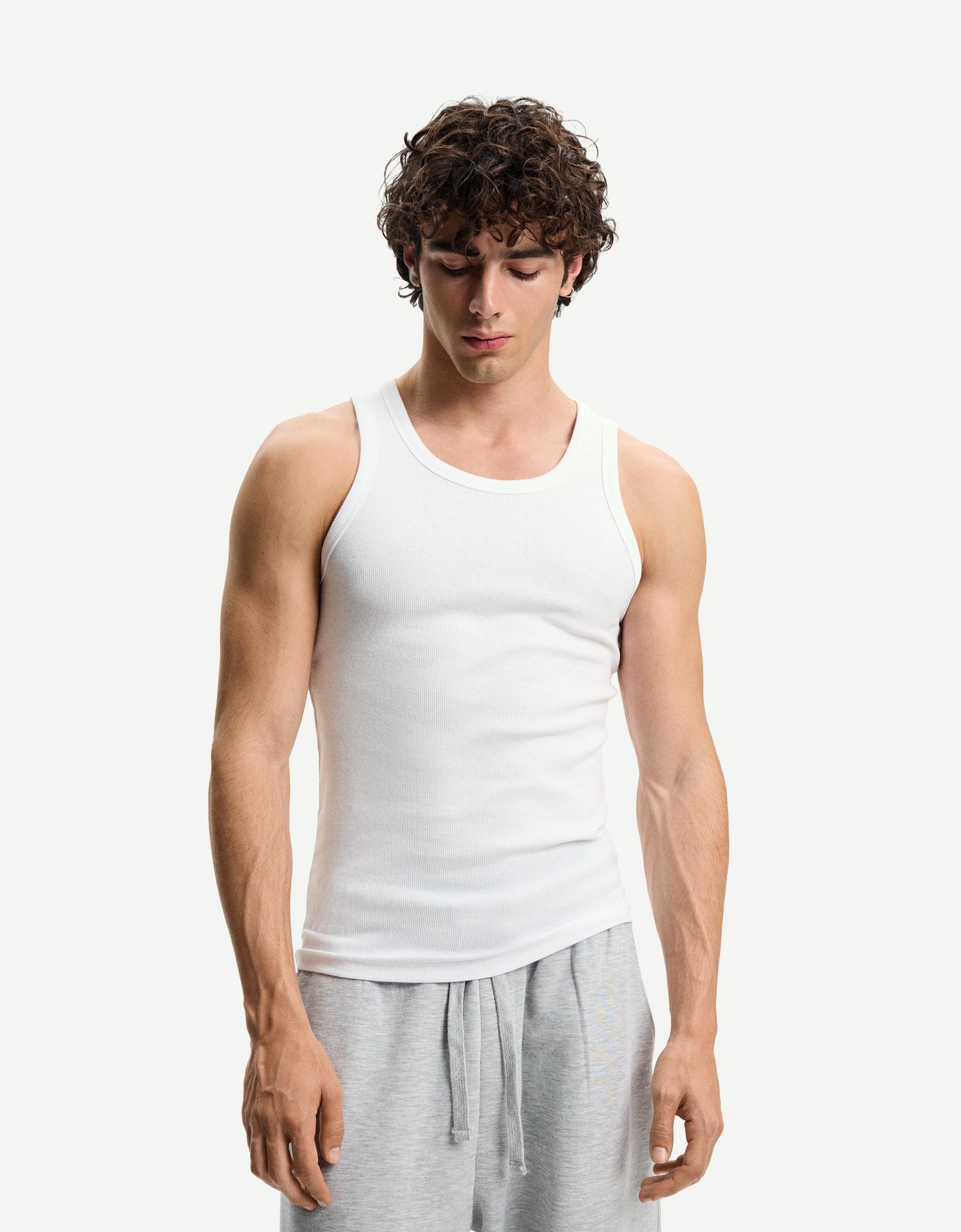 Camiseta tirantes rib Camisetas Hombre Bershka