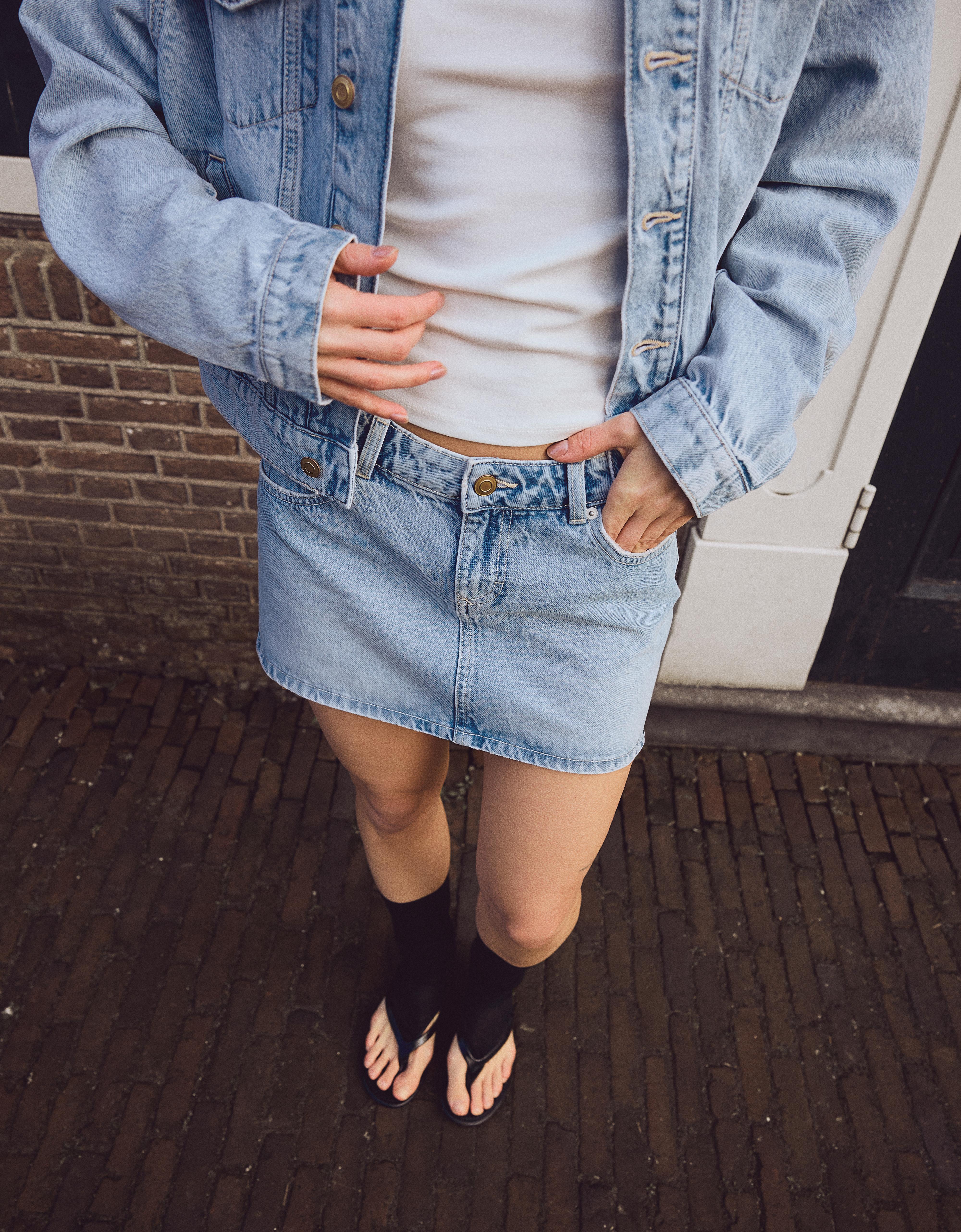 Denim mini etek - Görsel 33