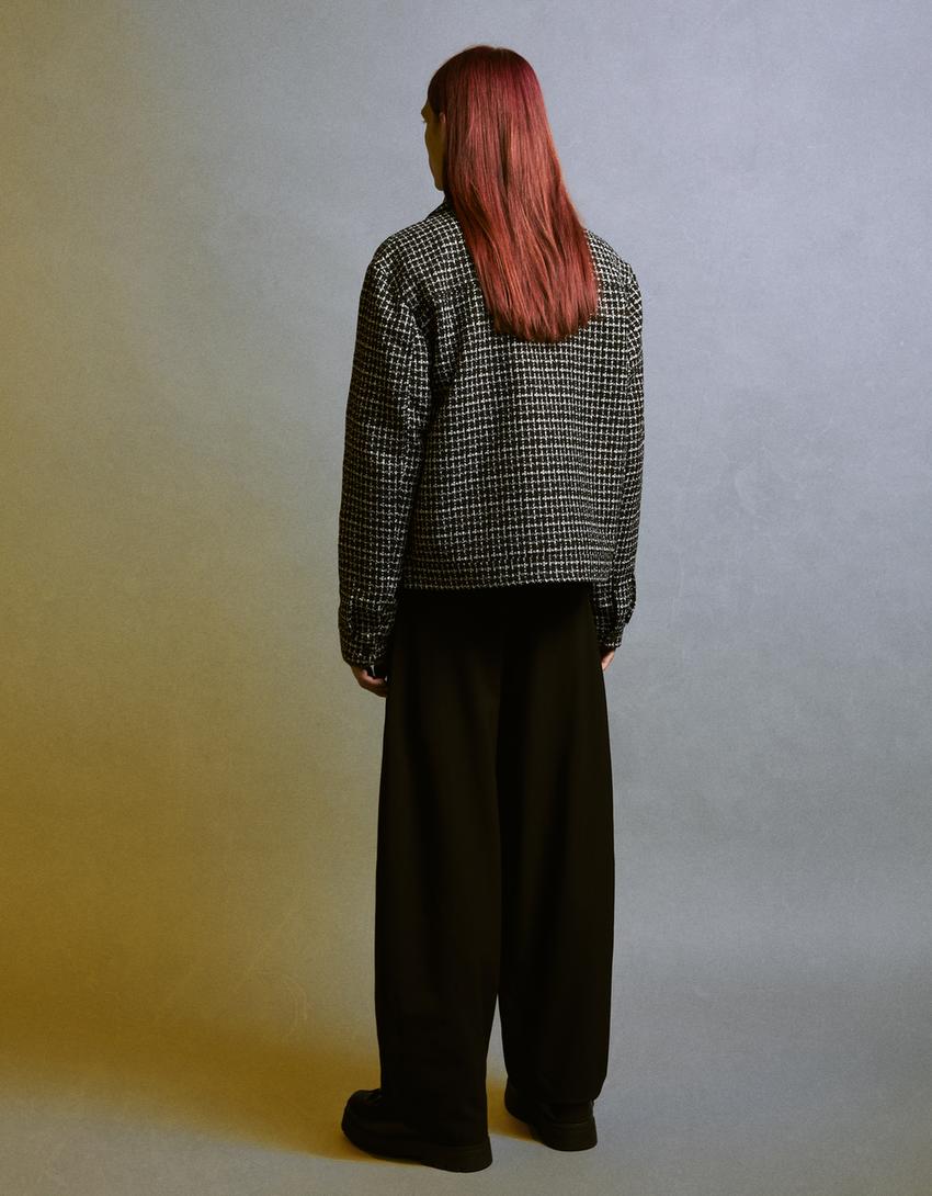 Blouson cropped chenille-Noir