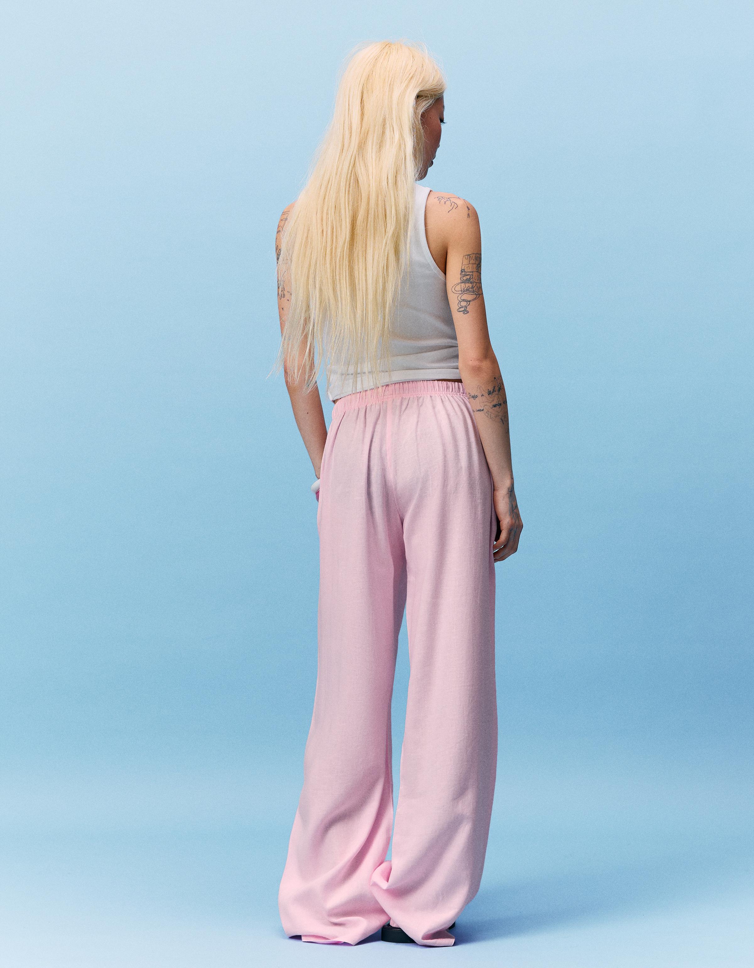 Elasticated waist trousers — Pink
