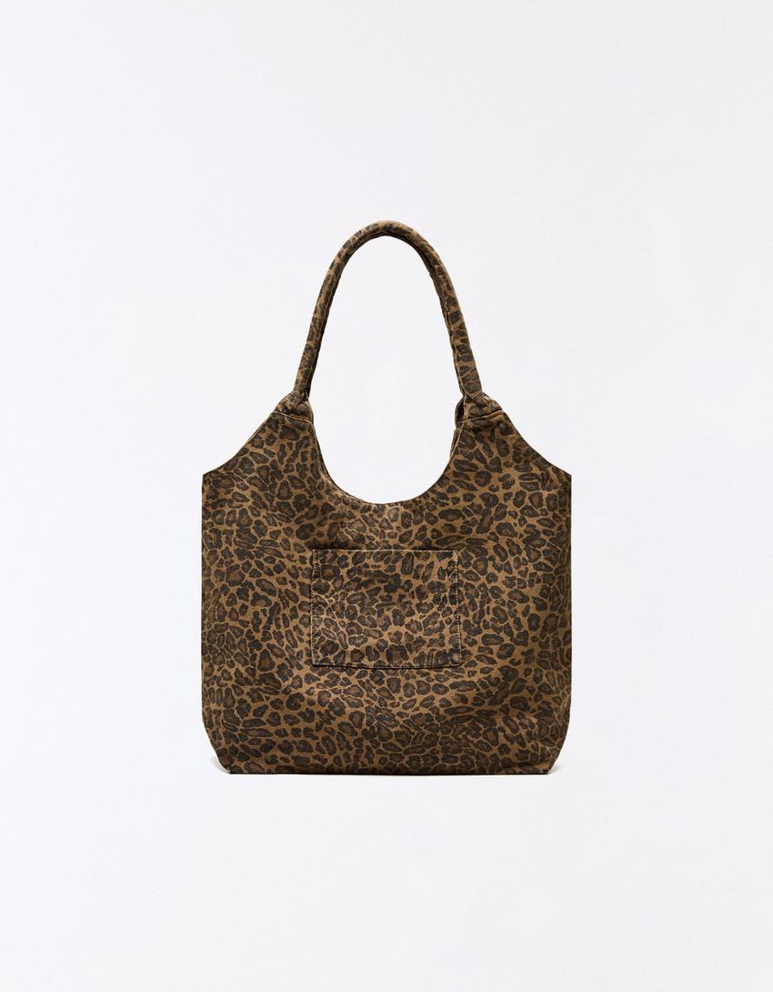 Animal print bag-Brown