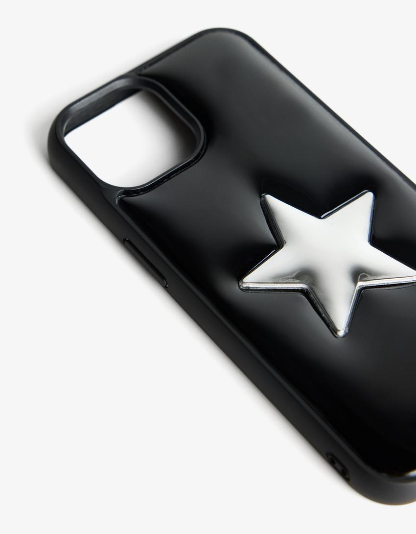 Funda móvil acolchada estrella-Negro-1