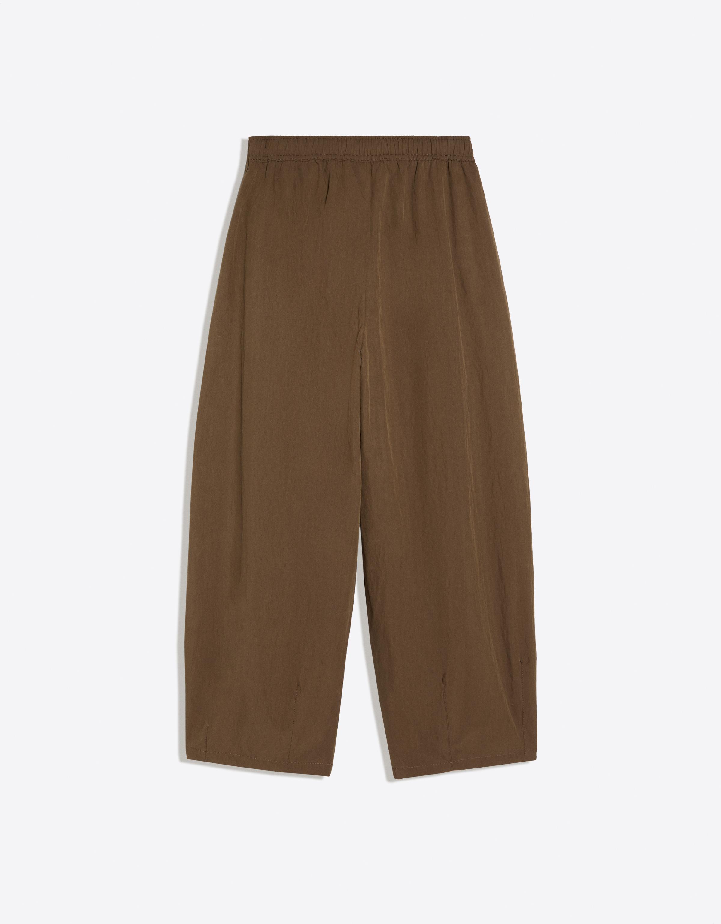 Technical cropped volume trousers — Brown