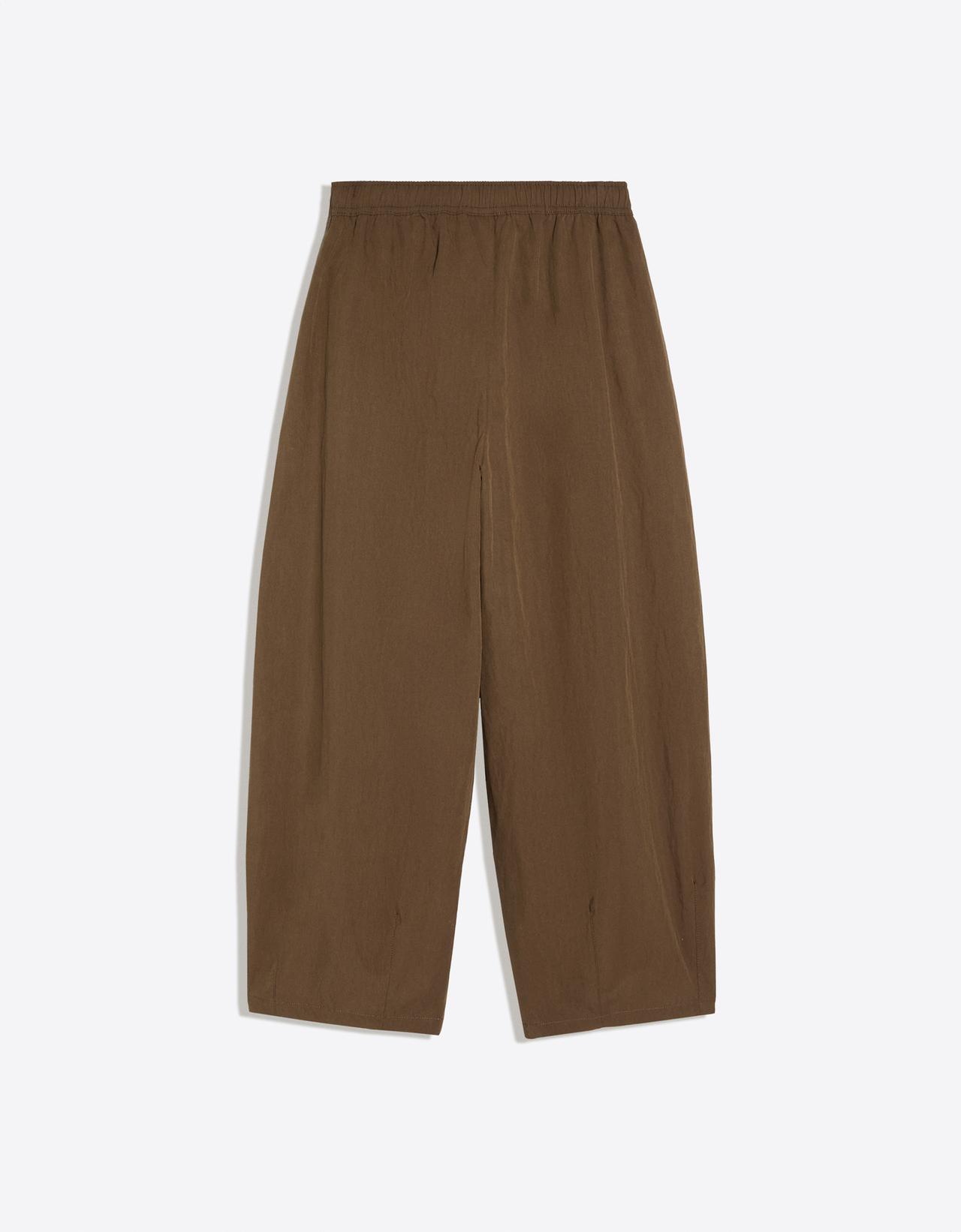Technical cropped volume trousers — Brown