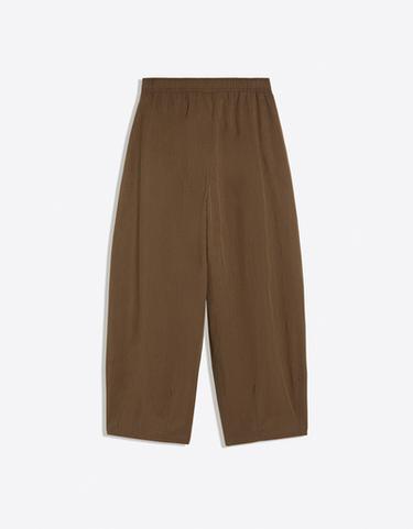 Technical cropped volume trousers — Brown 6
