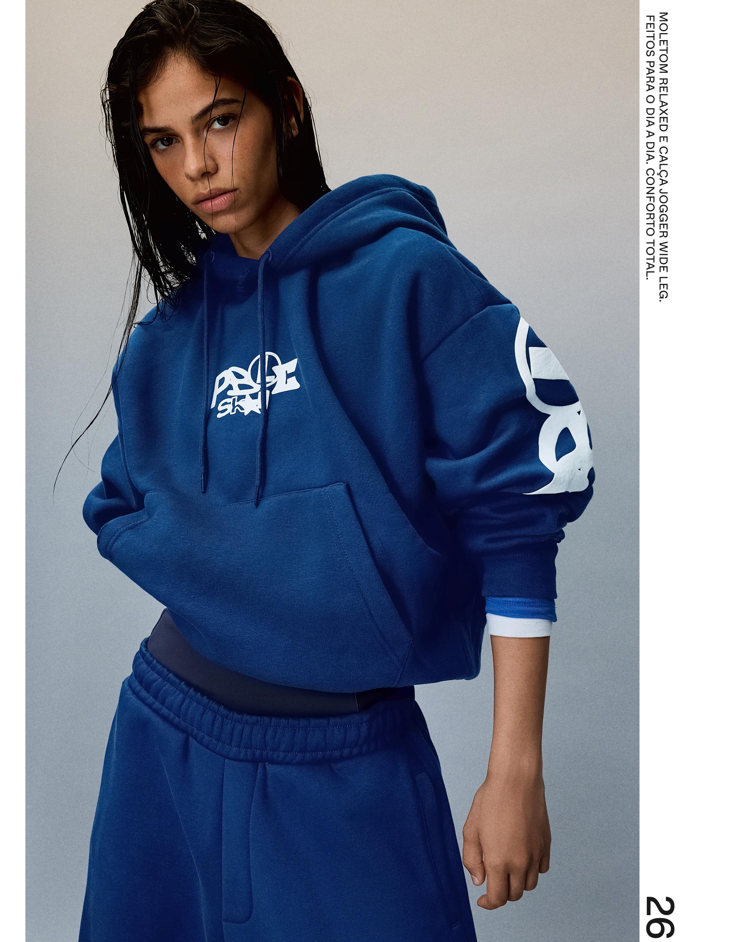 Printed hoodie — Blue