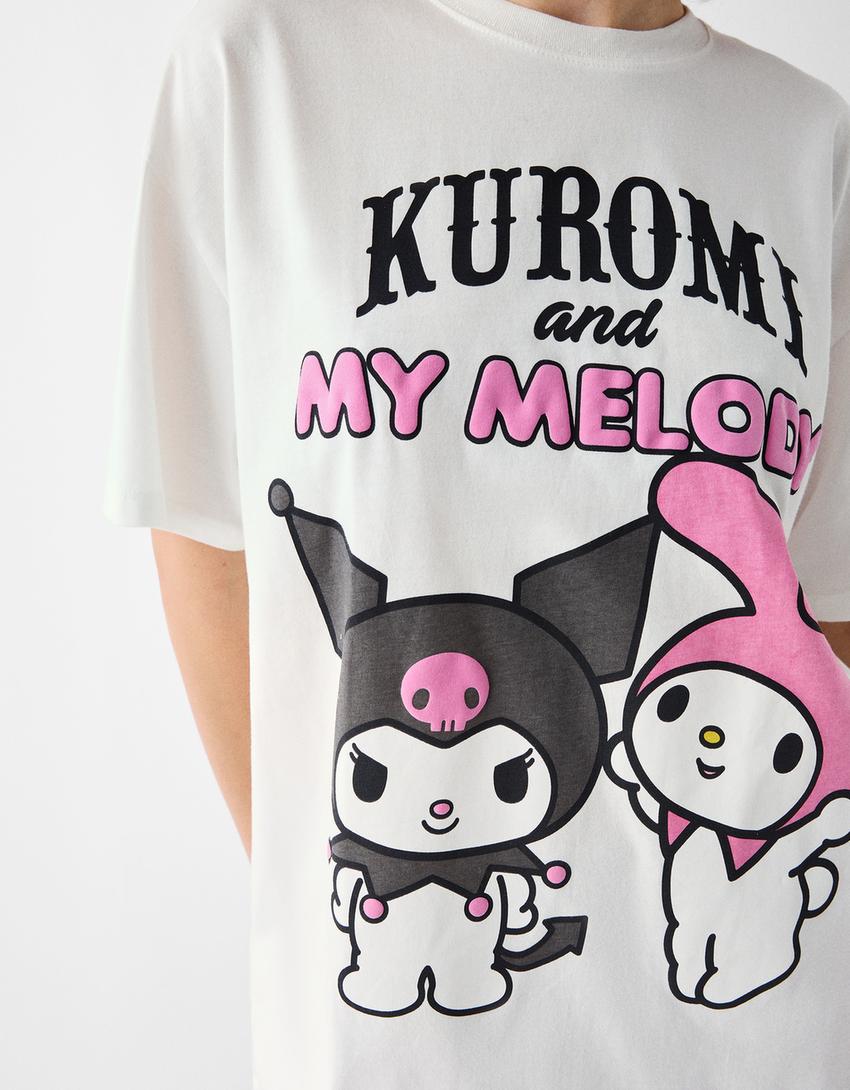 Short sleeve Kuromi print T-shirt-Off white