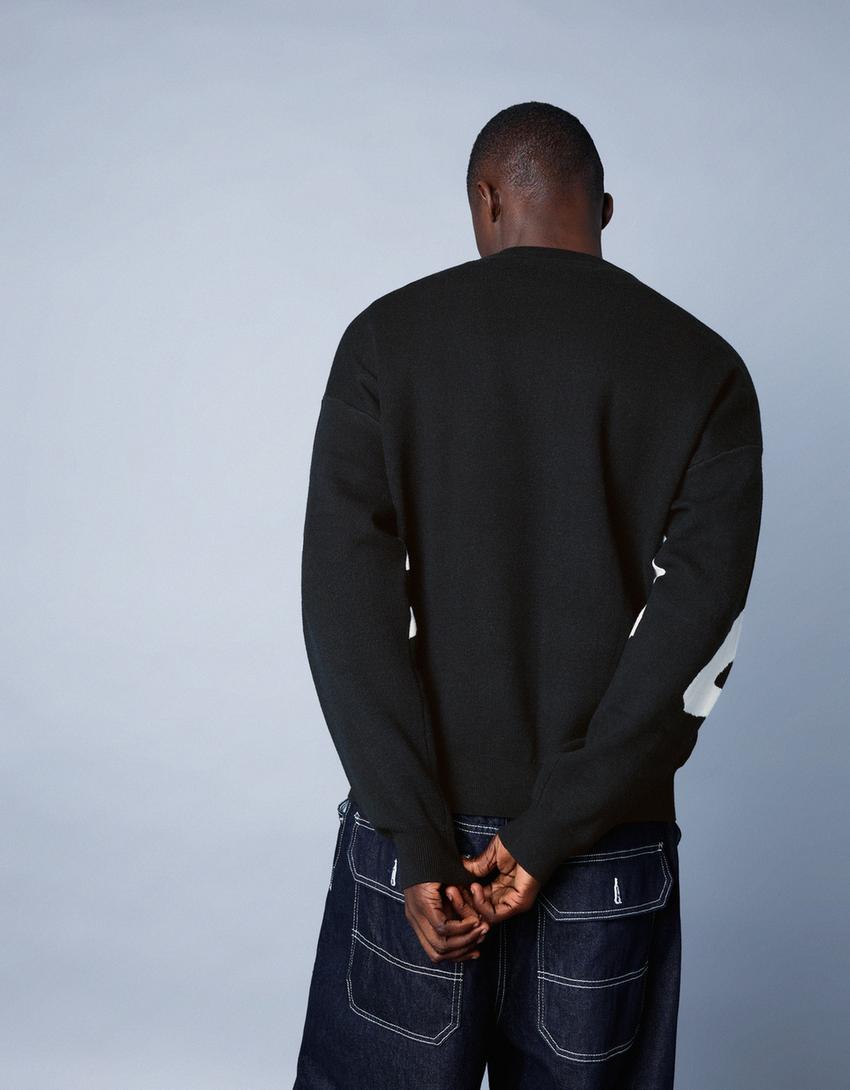 Sweater padrão-Preto