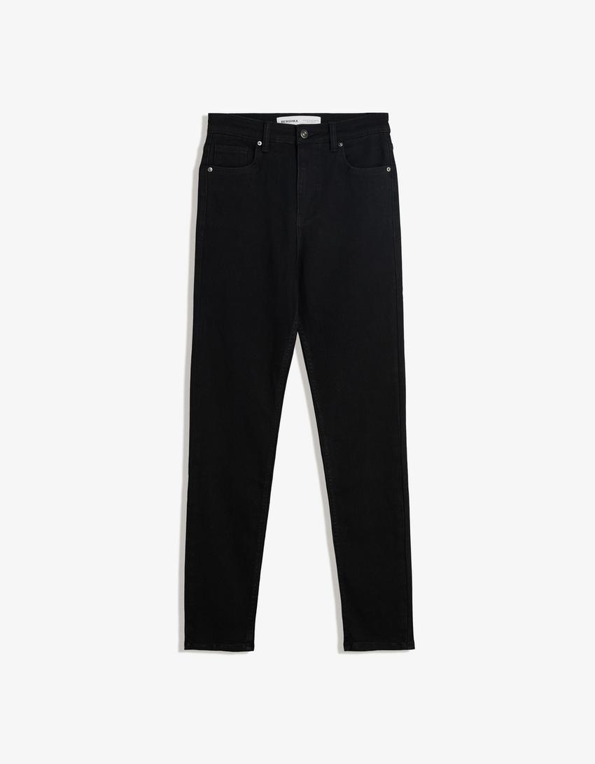Farmerke super high waist skinny soft-Crna-0