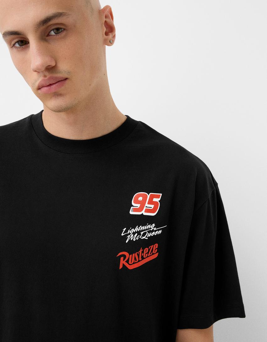 Camiseta Cars manga corta print-Negro