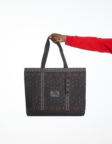 Studded tote bag ARIES X BERSHKA — Black 1